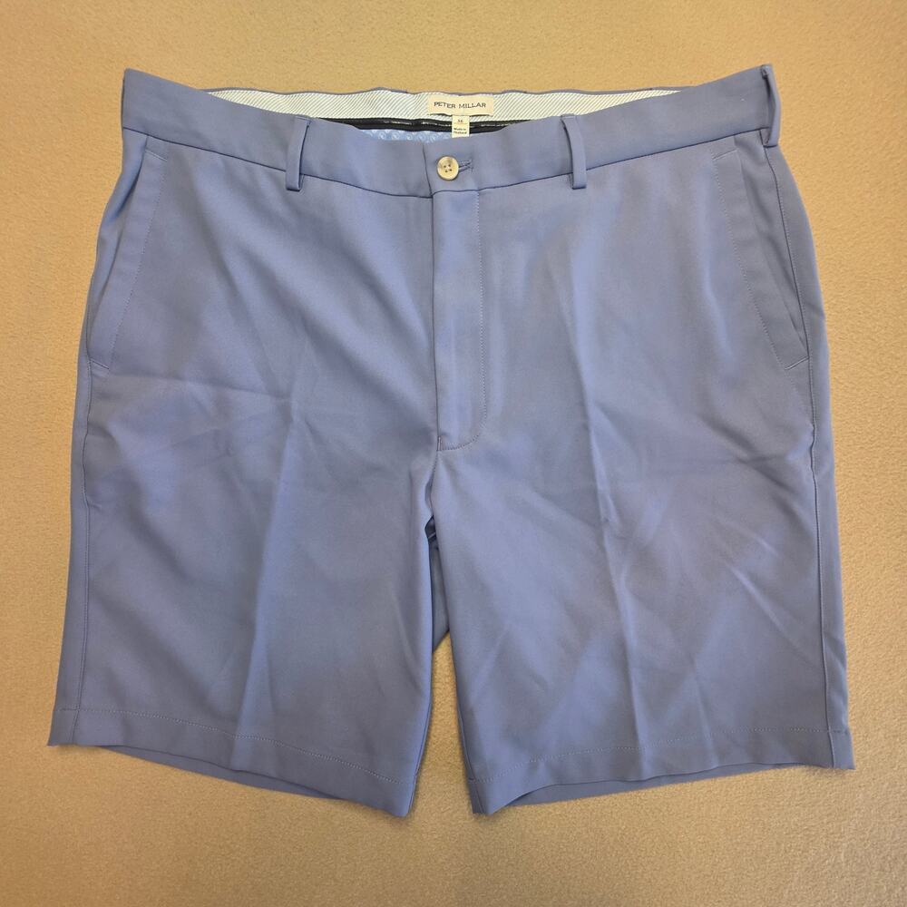 Peter Millar Salem Performance Shorts Bali Blue Sz 38 Light Blue Golf Shorts